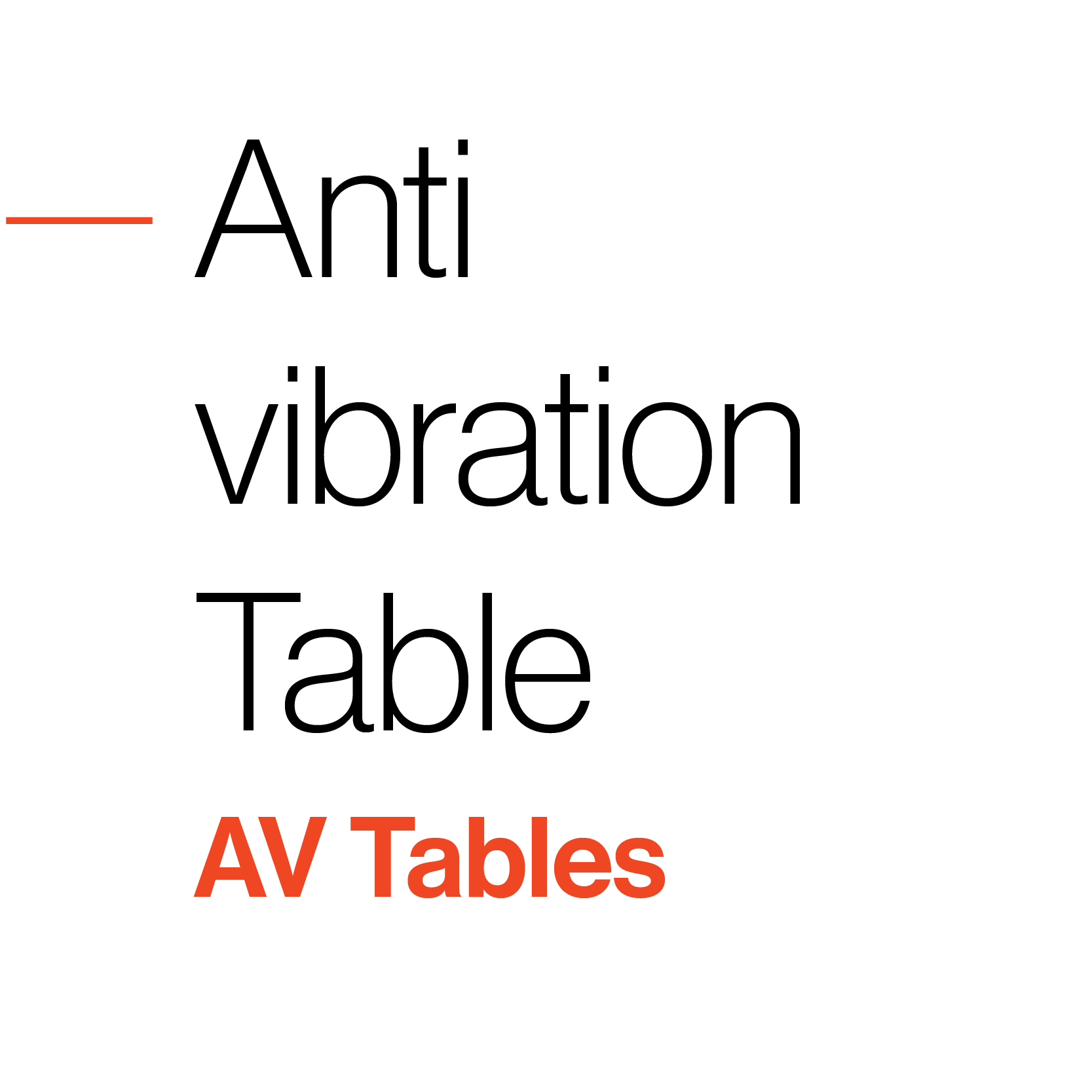 Anti vibration table brochure tile