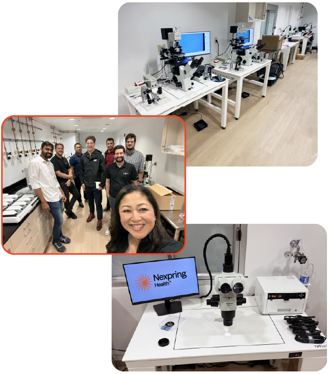 The Terra Fertility Team with our Nexpring Health service staff. Photographs of IVF medical devices and equipment that have been installed into the IBF laboratory.